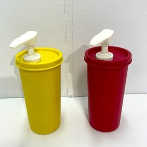 Vintage Tupperware Ketchup and Mustard Pump Dispensers!